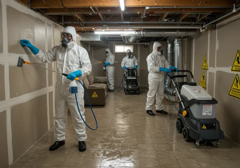 Basement Moisture Removal and Structural Drying process in Richville, OH